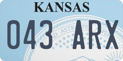 KS license plate 043ARX