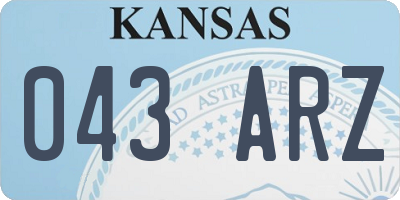 KS license plate 043ARZ
