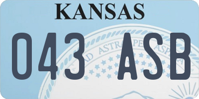 KS license plate 043ASB