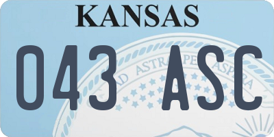 KS license plate 043ASC