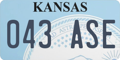 KS license plate 043ASE