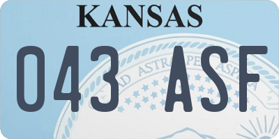 KS license plate 043ASF