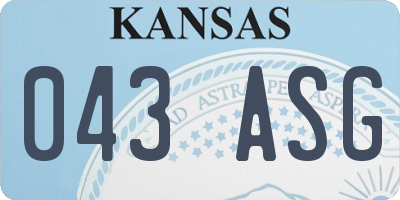 KS license plate 043ASG