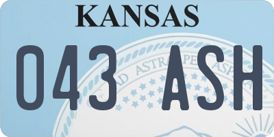 KS license plate 043ASH