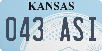KS license plate 043ASI