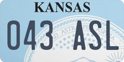 KS license plate 043ASL