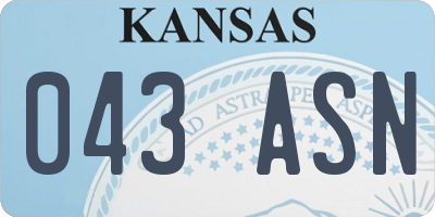 KS license plate 043ASN