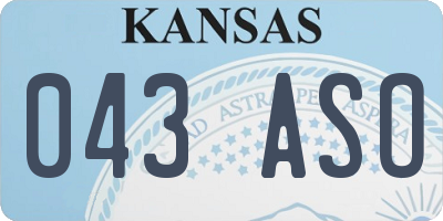 KS license plate 043ASO