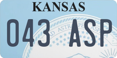 KS license plate 043ASP