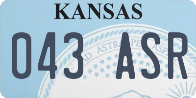 KS license plate 043ASR