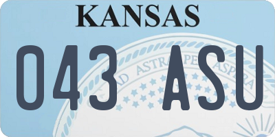 KS license plate 043ASU