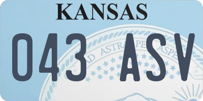 KS license plate 043ASV