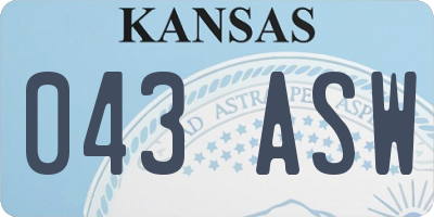 KS license plate 043ASW