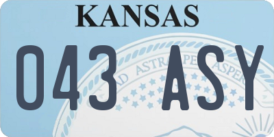 KS license plate 043ASY