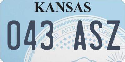 KS license plate 043ASZ