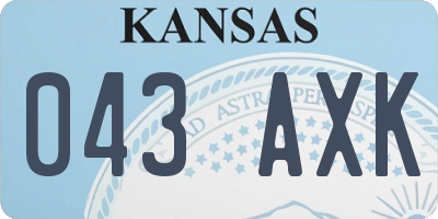 KS license plate 043AXK