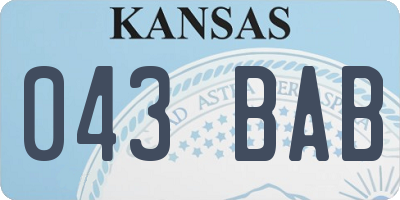 KS license plate 043BAB