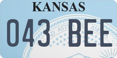 KS license plate 043BEE
