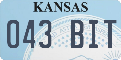 KS license plate 043BIT