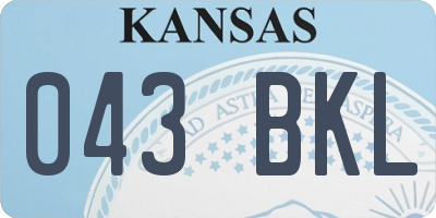 KS license plate 043BKL