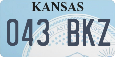 KS license plate 043BKZ