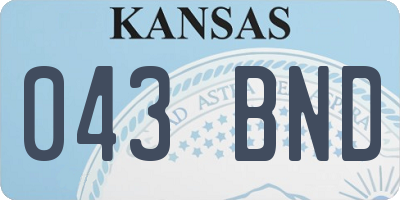 KS license plate 043BND