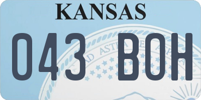 KS license plate 043BOH