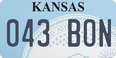 KS license plate 043BON