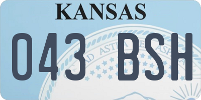 KS license plate 043BSH