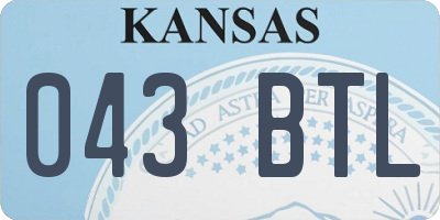 KS license plate 043BTL