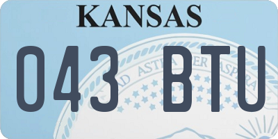 KS license plate 043BTU