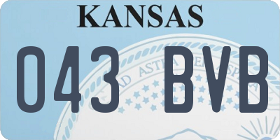 KS license plate 043BVB
