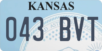 KS license plate 043BVT