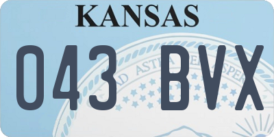 KS license plate 043BVX