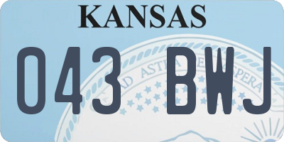 KS license plate 043BWJ