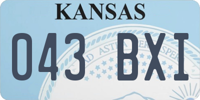 KS license plate 043BXI