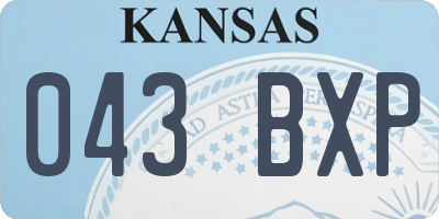 KS license plate 043BXP