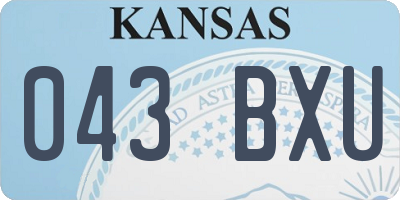 KS license plate 043BXU