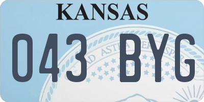 KS license plate 043BYG