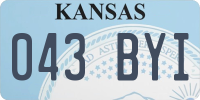 KS license plate 043BYI