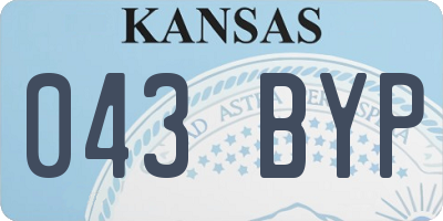 KS license plate 043BYP