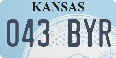 KS license plate 043BYR