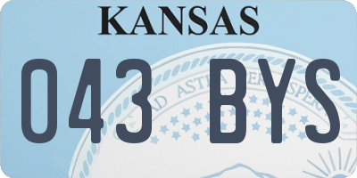 KS license plate 043BYS