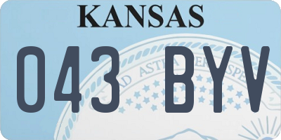 KS license plate 043BYV