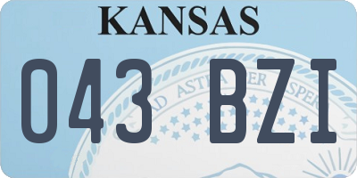 KS license plate 043BZI