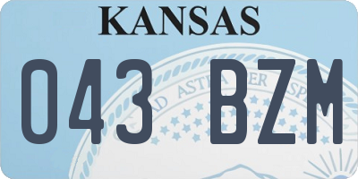 KS license plate 043BZM