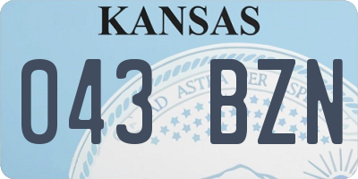 KS license plate 043BZN