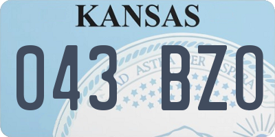 KS license plate 043BZO