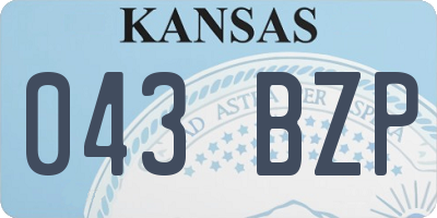 KS license plate 043BZP