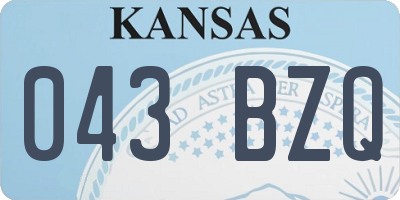 KS license plate 043BZQ
